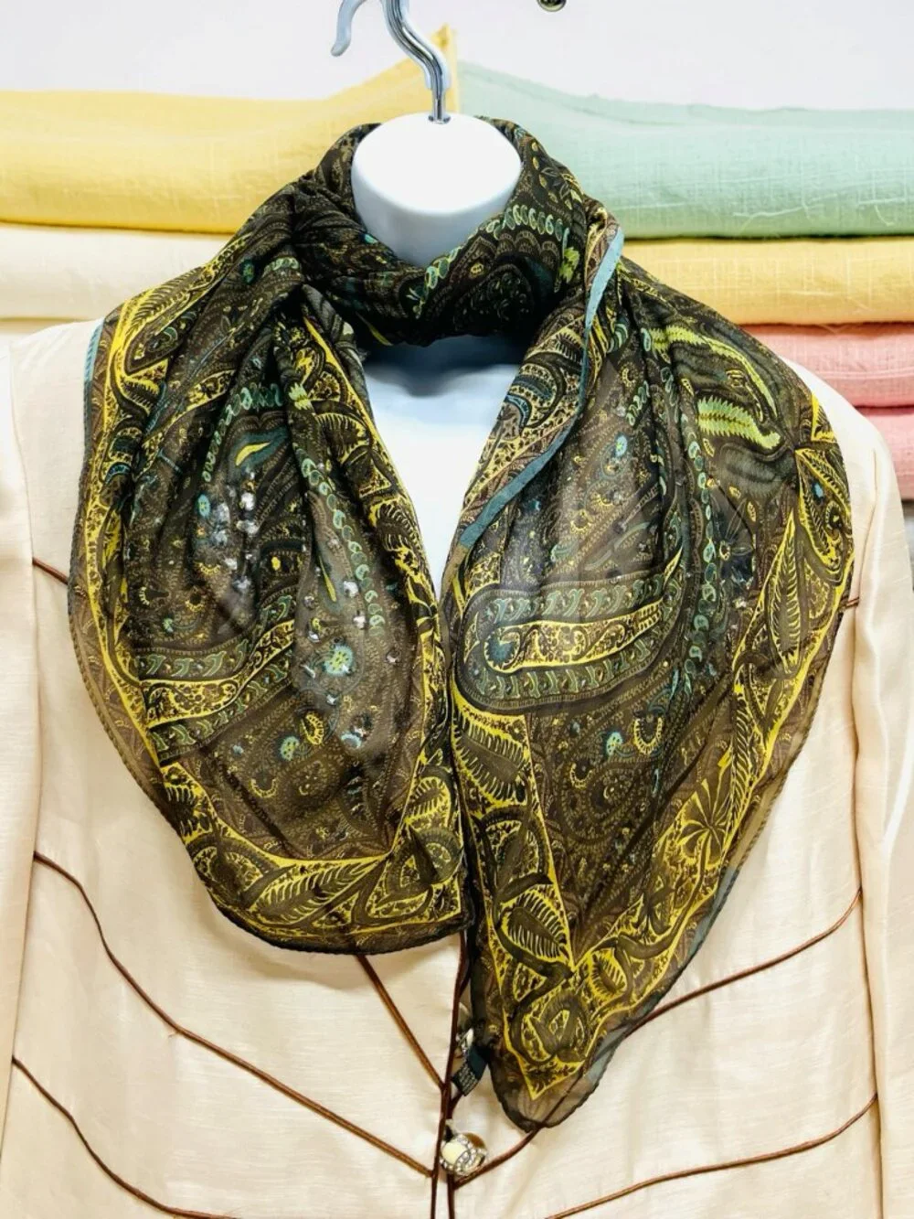 Vintage ETRO 100% Silk Chiffon Lg 44
